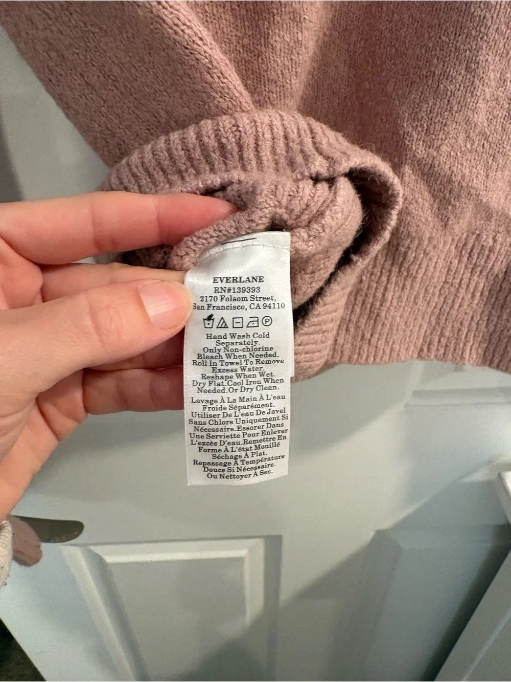 Everlane Cocoon Crew in Plush Cotton Dusty Rose